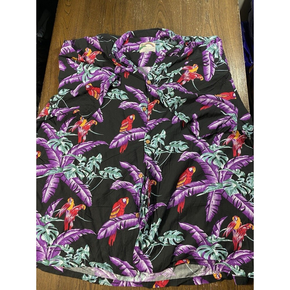 VTG Paradise Found Men’s Jungle Bird Hawaiian Magnum PI Button Shirt SZ 4X 34p2p